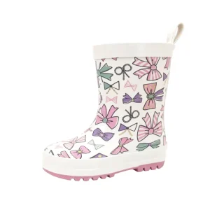 Cute Waterproof Breathable Anti-Slippery Recyclable Hard-Wearing Mid-Calf Unisex Children’s Rain Boots Toddler Dinosaur Cartoon