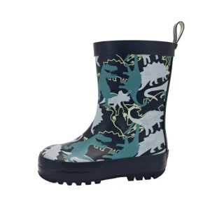Cute Waterproof Breathable Children’s Rain Boots Toddler Dinosaur Cartoon Print Anti-Slippery Light Weight Polyester Rubber Kids