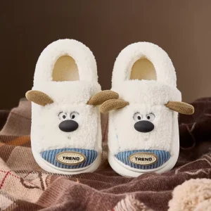 Cute Winter Unicorn Slippers for Girls Soft Indoor Warm Cotton Padded Shoes Kids Cartoon Animal Design Comfortable for Children