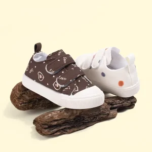 Cute cartoon printed children’s soft soled canvas shoes for spring breathable and comfortable baby products EKC5306