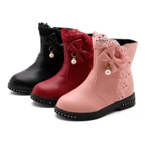 D18 Simple Kids Winter Boots Fashion New Design Quality Children Daily Wear Birthday Dress Shoes