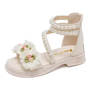 DZNPF Kids Girl Shoe Flat Sandal Walking Casual Shoe Strap Sandal Luxury Roman Girl Shoe Walking Gladiator Sandal for Girl