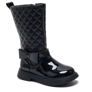 Daily Wearing Bow Princess Boots Children Fashion New Zipper Baby Girl Winter Shoes Knee High Casual Long Boots Kids