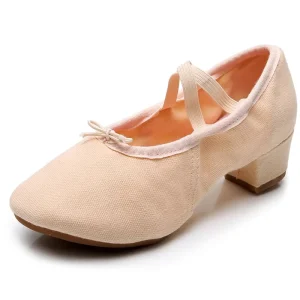 Dance Shoes Women Custom Children Canvas 3.5cm Heel Rubber Sole Soft Sole Ballet Dance Shoes