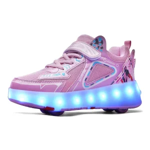 Deformation Kids Adult Roller Skate Shoes with 4 Wheels Double Row for Sport Activities