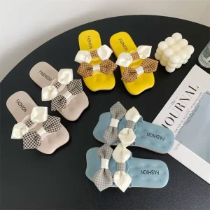 Design Summer Children Flat Shoes Bow Soft Sole Princess Baby Girl Slippers