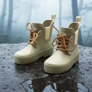Design Your Own Baby Rubber Gumboots Shoelace Waterproof Wellington Boots Girls Chelsea Rain Boots for Kids