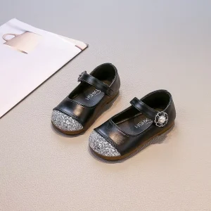 Designer Flat Summer Dress Shoes for Kids Soft Sole Beach Sandals with Sequin Princess Shoes