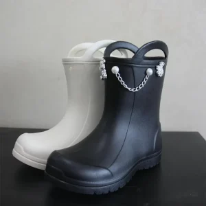 Designer Girls Summer Winter Midi Waterproof Lightweight Wellington Easy on Handle EVA Rain Boot