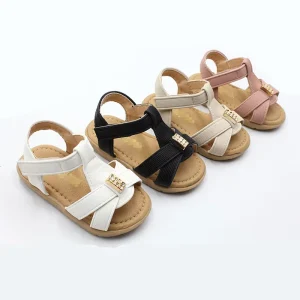Designer High Quality Girl Kids Shoes Children Sandals Toddler Girl’s Sandals Peep Toe Cross Band Hollow Out Daily