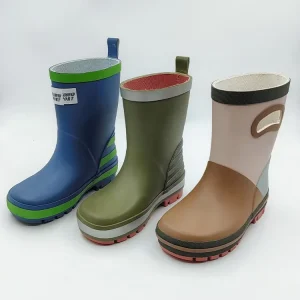 Designer Nordic Last Toddler Rain Boots Supplier Kids Rubber Children Wellington Boots with Reflective Strip