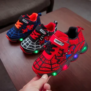 Designers Casual Running Spiderman Flashing Light up LED Children Sport Boy Girls Baby Kids Shoes Buy New Style Sn