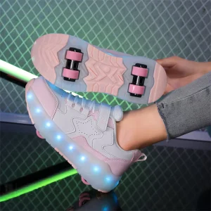 Detachable 4 Wheels LED Skate Sneakers for Kids Daily Use and Fun Children Roller Shoes