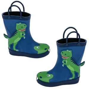 Dinosaur Mid-calf Children’s Rain Boots for Boys and Girls Waterproof Non-Slip Rubber Shoes
