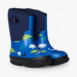 Dinosaur Printed Kids Warm Neoprene Rubber Boots for Boys