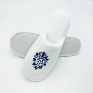 Disposable Slippers for Hotels White Coral Fleece EVA Sole Close-Toe Design 6mm Thickness Durable Soft Adults Children