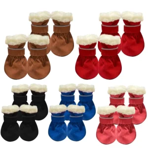 Dog Winter Shoes Boots Anti slip Thickened Velvet Boots for Puppy Small Dogs Pet Accessories