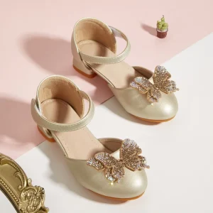 Dress Shoes for Girls and Boys Aged 7-12 Bow High Heels Children’s Sandals for Parties