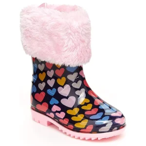 Dropshipping New Rubber Fashionable Collapsible Protection Kids Outdoor Winter Warm Rain Boots Print