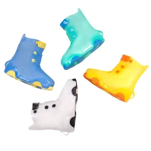 Dropshipping Waterproof PVC Children Flat Non Slip Overshoes Rain Boots Shoes Cover for Kids