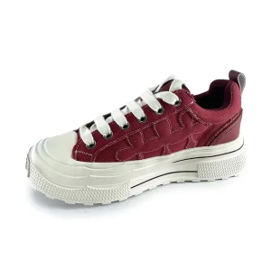 Duo Series Summer Walking Shoes Wear Resistant Thick Soled Retro Canvas Lightweight Board Low Top Red Unisex