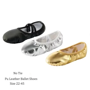 Durable No Tie PU Leather Ballet Dance Shoes for Girls Split Sole Practice Performance Dance Shoes for Children Adult