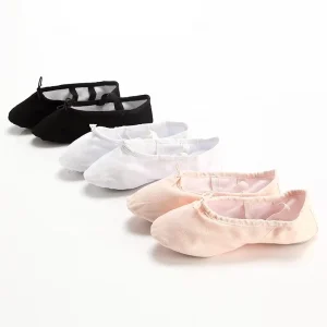 E5014 OEM&ODM Ballet Canvas Shoes Ballet Slippers Soft Ballet Dance Shoes for Kids