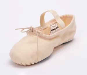 E5029 Women Canvas Split Soft Sole Ballet Slippers Adult Elastic Band Leather Dance Training Shoes