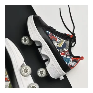 EACH Deformed Kick Out Wheel Shoes Skate Kick Roller Skate Shoes Roller Skates Run Shoes for Girls Boys Kids