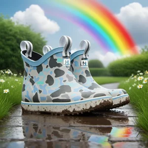 ECO-friendly Child Rain Shoes Waterproof And Lightweight Ankle Rain Boots For Boys Girls Rubber Boots Non-slip Kid’s Deck Boot
