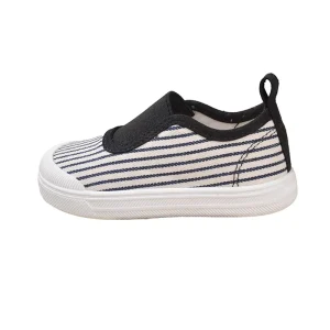 EDUBA Kids Canvas Shoes Stripe Color Match Wide Elastic Band Slip on Soft Bottom Shoes Baby Product
