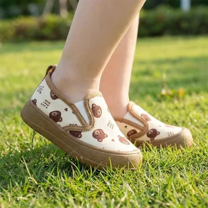 EDUBA New Arrival Kids Anti Slip Slip On Canvas Ankle Casual Sport Sneakers Flat Shoes for Boys and Girls