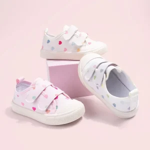EDUBA Spring New Soft Sole Baby Canvas Shoes Hook Loop Closure Lightweight Comfortable Toddler Shoes EKC5310