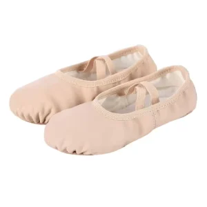 EU and US Pink Girls Elastic Ballet Shoes Cross Straps Elastic PU Leather Sports Dance Shoes (Toddler Little Big Kid Women)