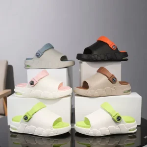 EVA Custom Logo Printed Men Women Kids Soft Slide Air Cushion Sandals Slippers