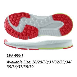 EVA Midsole TPR Outsole Ribbing Continuation Sidewall Design Square Grid Bottom Pattern EVA Soles for Kids School