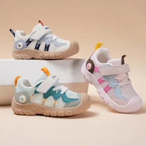 EVA Outsole Mesh Kids Shoes Daily Outing Casual Youth Mesh Shoes Fashionable Children’s Sports Shoes Breathable Mesh Footwear