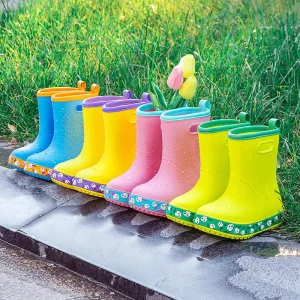 EVA Toddler Anti Slip Waterproof Kids Adorable Light Weight Cute Rain Boots Light up by Steps