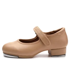 Easy Strap Tap Shoes Kids Unisex Tap Dancing Shoes Khaki Black Tap Dance Shoes for Girls and Boys