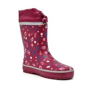 Eco-friendly Natural Rubber Kids Boots Custom Tube Height Drawstring Neck Plush Lined All Season Premium Children Rain Boots