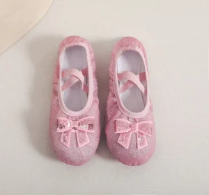 Elastic Cloth Dance Shoes Softsoled Ballet Butterfly Stretch Canvas Soles Children Professional Ballet Shoes Kids Dance
