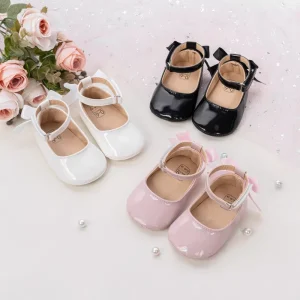 Elegant Baby Shoes With Bow Detail Soft Leather Comfortable for Infants Toddler Dress Shoes