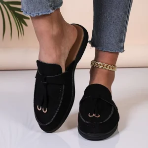 Elegant Peep Toe Slippers Spring Comfort for Women and Men Sheepskin Midsole PVC Outsole Knit Upper Fleece