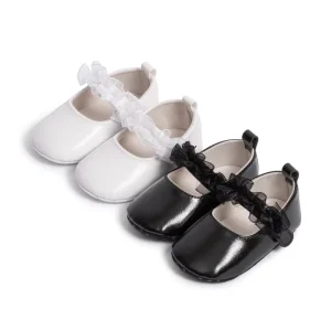 Elegant Solid Adorable Princess Shoes for Baby Girls Dress Shoes Shimmering Charm Comfort Infant Shoes