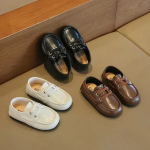 England Style Children Loafers Spring Autumn Pu Leather Soft Sole Baby Boy Dress Shoes