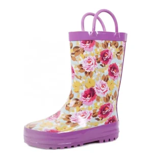 Excellent Quality Children Chicken Cute Giraffe Print Kids Cow Printed Rubber Rain Boots