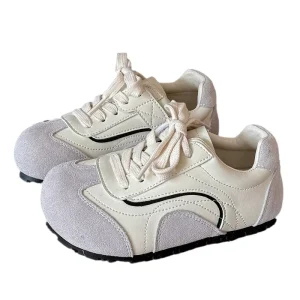 Exquisite Retro style Children’s Casual Shoes Autumn New Style Boys’ Girls’ Round toe Cute Low top Sneakers Velcro Closure