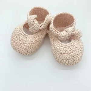 FS Custom LOGO Autumn Newborn Handmade Infant 0 6Month Baby Toddler Shoes Comfortable Cotton Walking Crochet Kids Baby Shoes