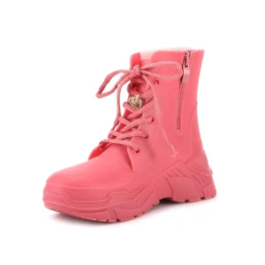 FSZ 28 New Fashion Women’s Waterproof Pink Rain Boots Adult Comfortable Anti Slip PVC Rain Boots for Four Seasons