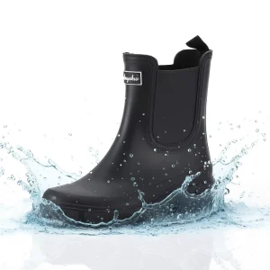 FSZ 34 Fashion Women’s PVC Rain Boots Non slip Waterproof Thickened Round Toe All Seasons